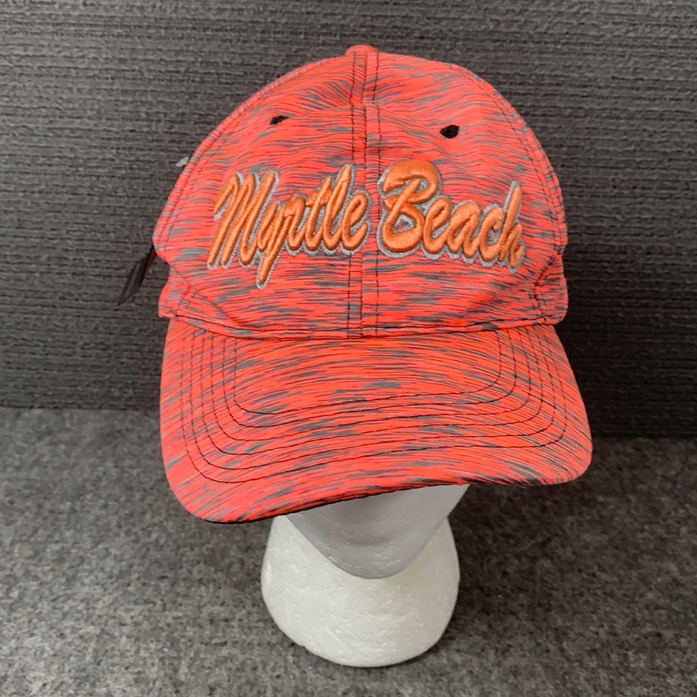 Myrtle Beach SC Lucky 7 USA Baseball Hat Unisex Adjustable Coral Heathered FH175